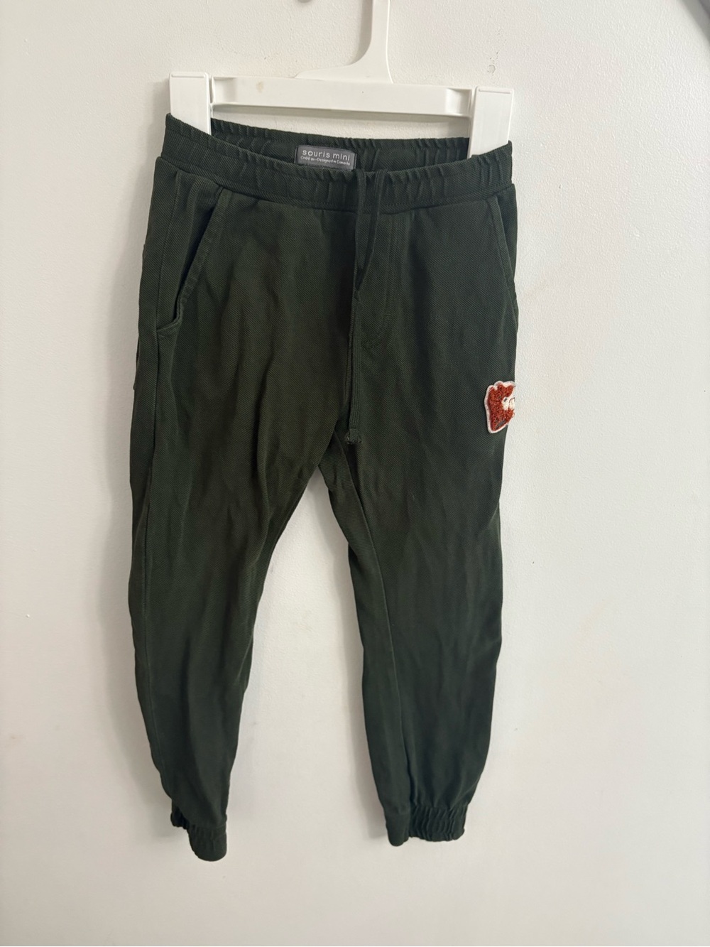 Souris mini Dark Green Jogger Sweatpants with fox 5 years